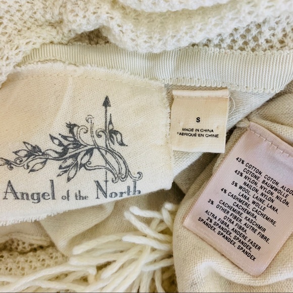 Angel of The North Fringed Cowl Neck Sweater Sz S - Picture 8 of 8